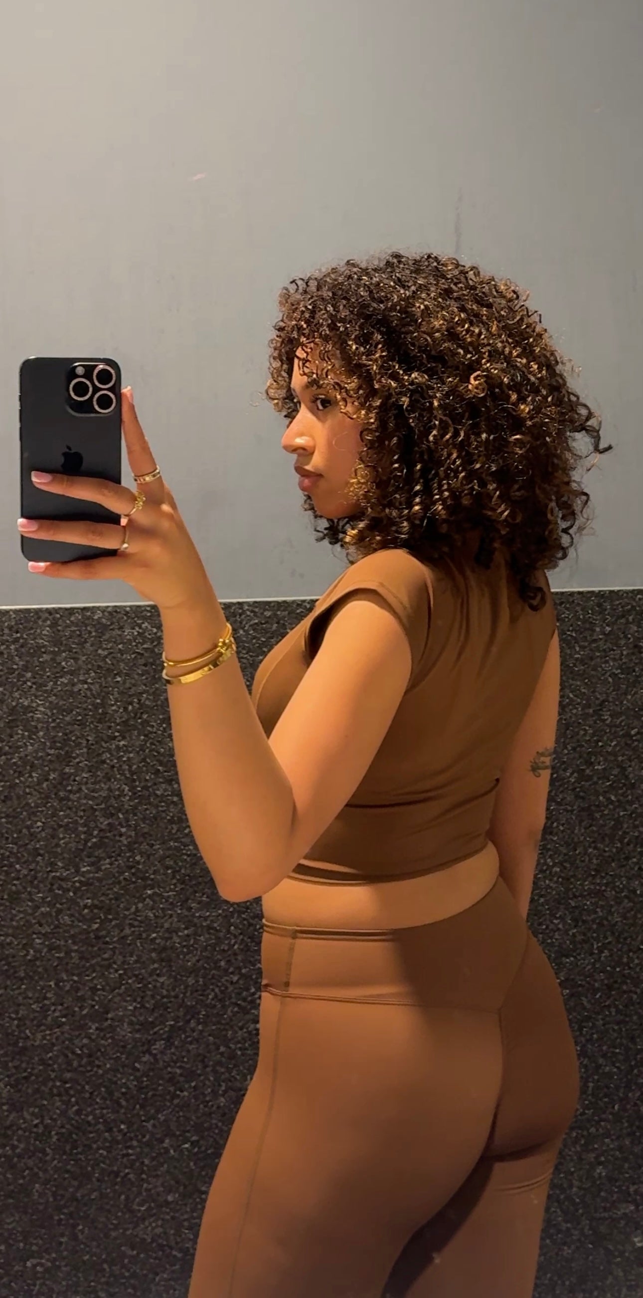 Flared Legging + top Oak Brown