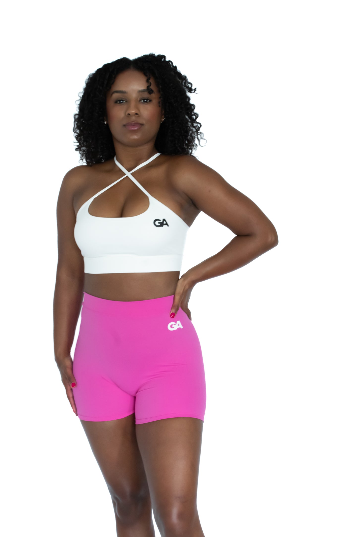 V-cut Scrunch Short Pink