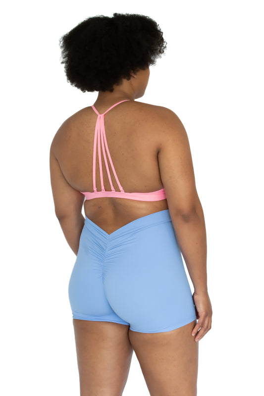 V-cut Scrunch Short Baby Blue