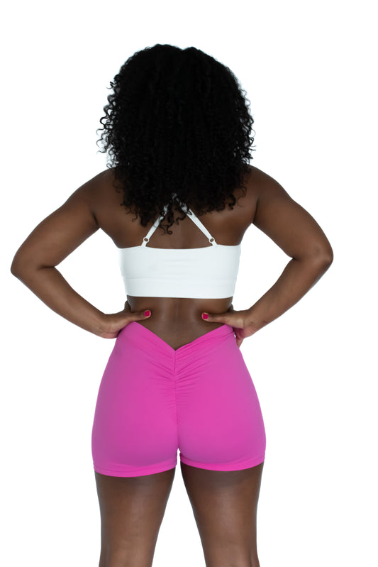 V-cut Scrunch Short Pink